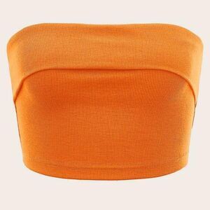 Shein Women's Orange Crop-top